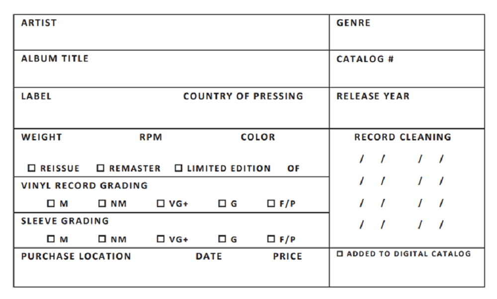 The Record Collector's  Album Note Cards