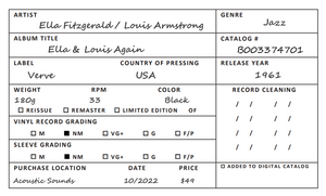The Record Collector's  Album Note Cards