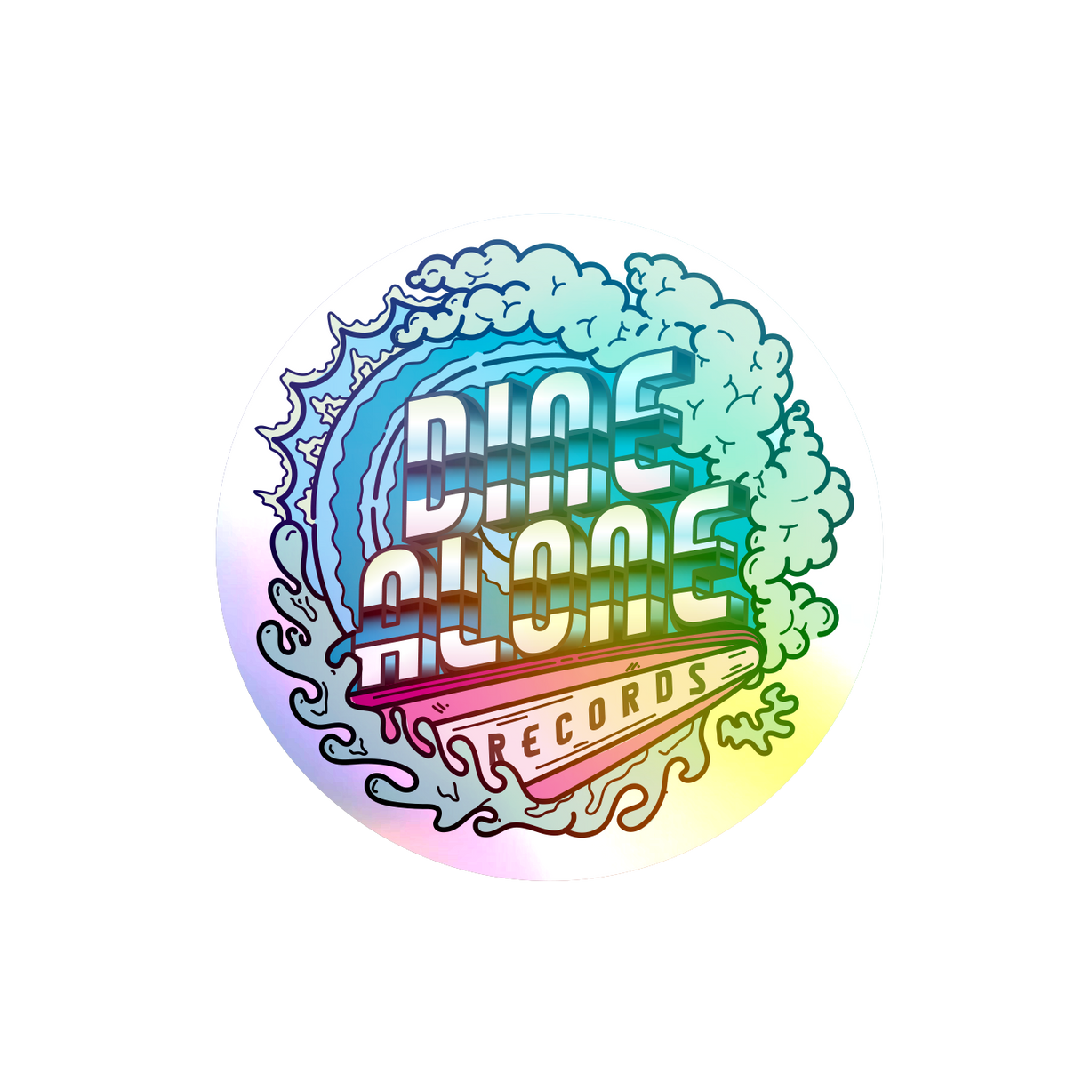 Hang 10 Holographic Sticker