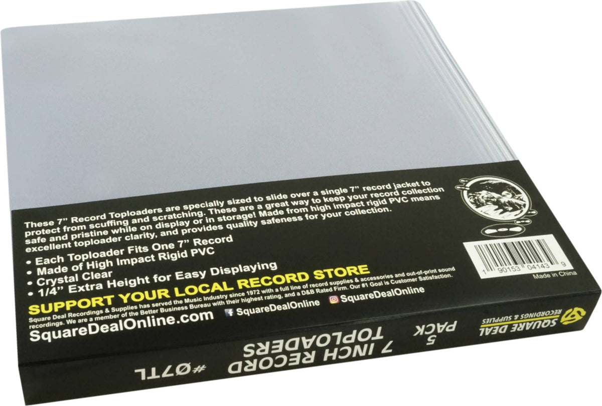 Rigid PVC Record Toploader (7&quot; Record - 5 Pack)