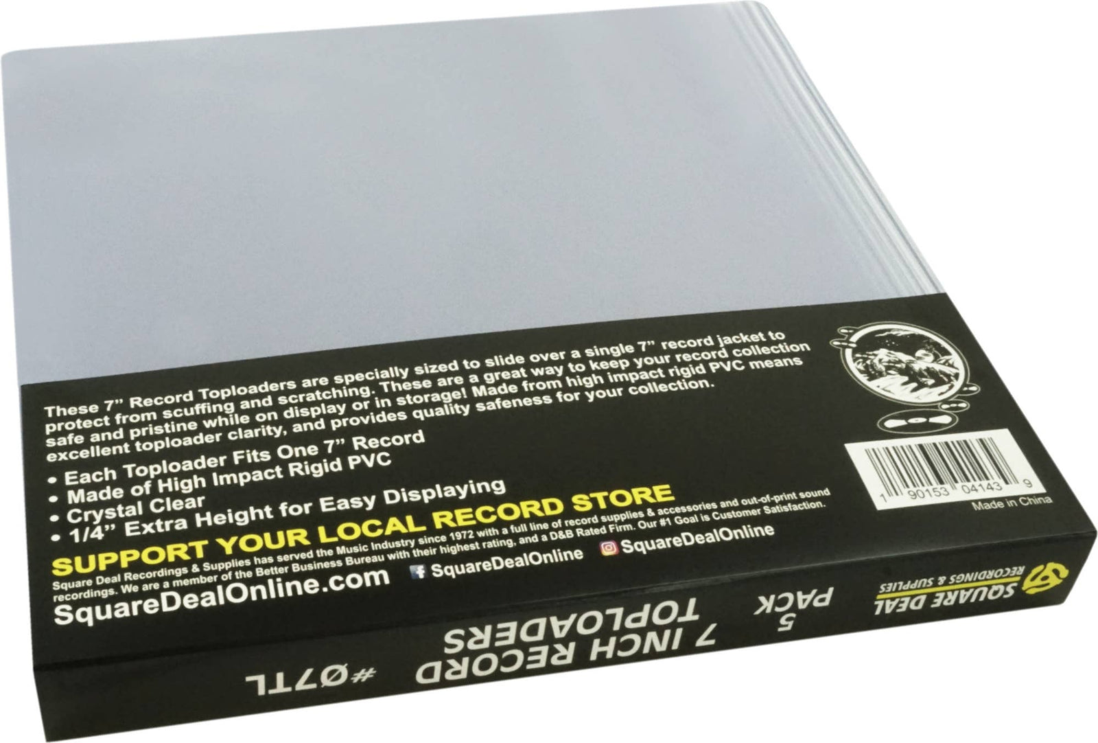 Rigid PVC Record Toploader (7" Record - 5 Pack)