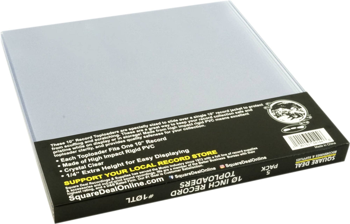 Rigid PVC Record Toploader (10&quot; Record - 5 Pack)