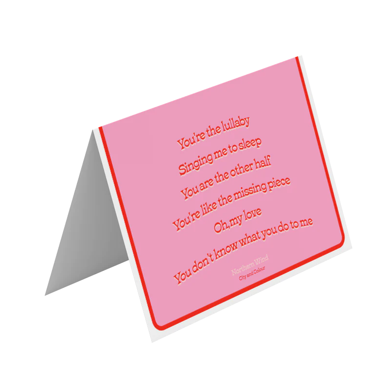 Valentines Day Lyric Card (Download)