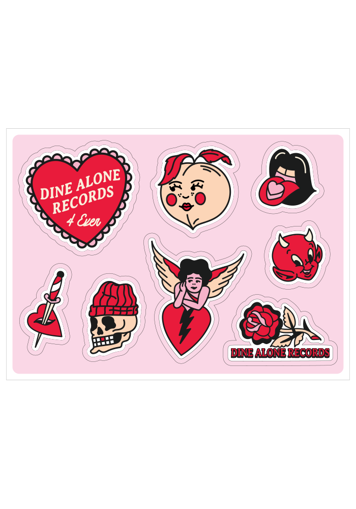 Valentines Day Sticker Sheet-Dine Alone Records-Dine Alone Records